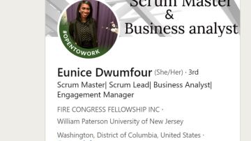 Perfil de Eunice Dwumfour en LinkedIn.