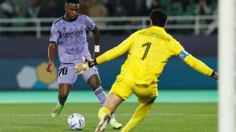 El delantero brasileño Vinícius Jr. anotó el primer gol del partido contra el Al Ahly.