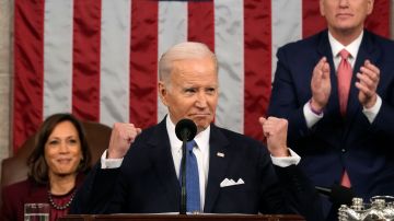 Joe Biden durante su su segundo discurso sobre el Estado de la Unión.