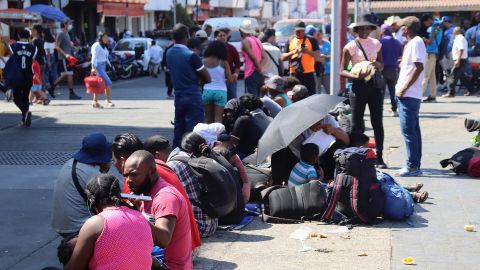 Migrantes en frontera sur de México.