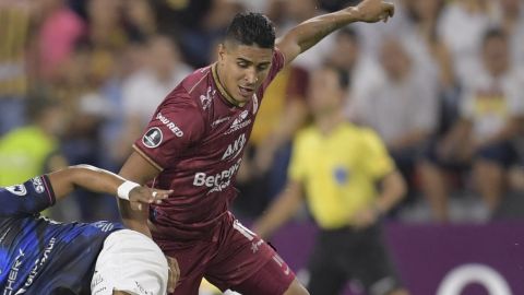 Daniel Cataño durante un encuentro de Copa Libertadores ante Independiente del Valle.