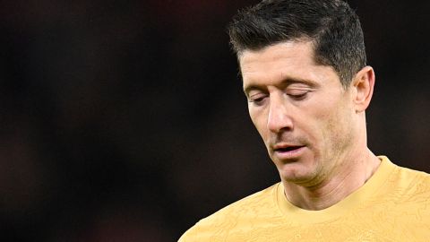 Robert Lewandowski jugó los 90 minutos contra el Almería.