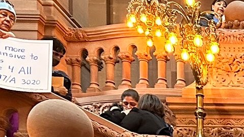 Inmigrantes fueron hasta Albany a exigir a la Legislatura y a la gobernadora Hochul aprobar leyes vitales para NY