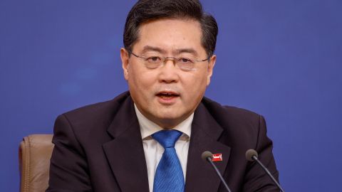 El ministro chino de Exteriores, Qin Gang durante una conferencia de prensa en Beijing