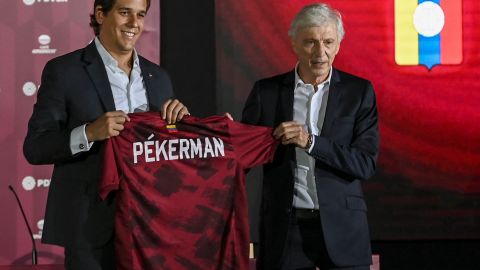 José Pékerman el día de su presentación con la Vinotinto.