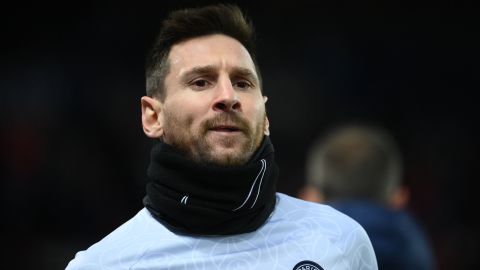 Lionel Messi en el entrenamiento previo al encuentro contra Bayern Munich.
