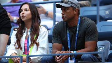 Erica Herman y Tiger Woods durante el US Open 2022.