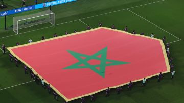 Bandera de Marruecos en el Mundial de Qatar 2022.