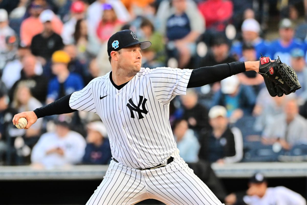 Gerrit Cole durante un partido del Spring Training 2023 ante Toronto Blue Jays.