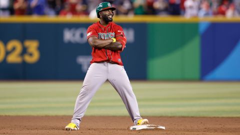 Randy Arozarena durante el encuentro ante Canadá por el Clásico Mundial.