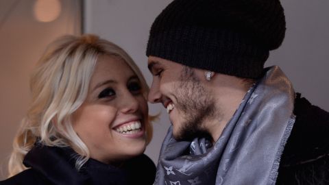 Wanda Nara (I) y Mauro Icardi (D)