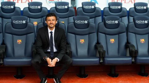 Luis Enrique durante su presentación como DT del FC Barcelona.