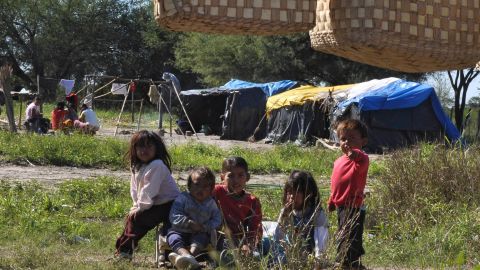 Toba Qom indigenous children gather next