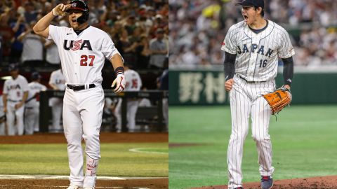 Mike Trout (Izquierda) y Shohei Ohtani (derecha)