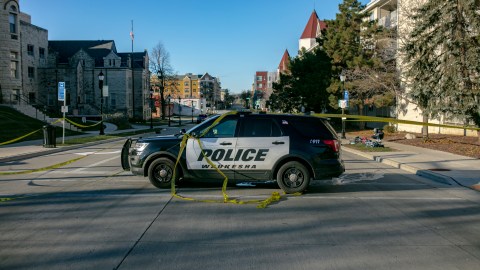 Car Drives Through Holiday Parade In Waukesha, Wisconsin