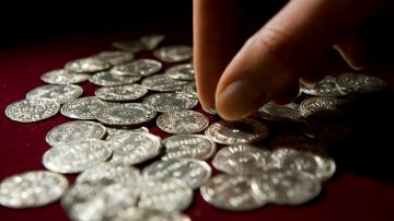 Monedas de plata vikingas.