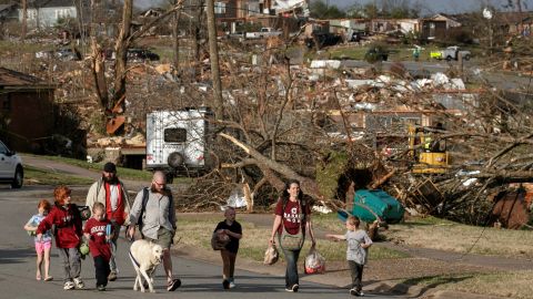 Large Tornado Sweeps Through Little Rock, Arkansas