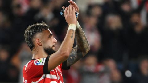 Valentín Castellanos celebrando el triunfo del Girona ante el Real Madrid.