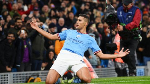 Rodri celebra su gol ante Bayern Munich.