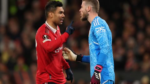 Casemiro y David de Gea durante un partido del Manchester United.