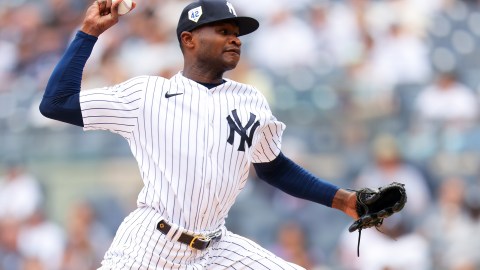 Domingo Germán durante el encuentro ante Minnesota Twins.