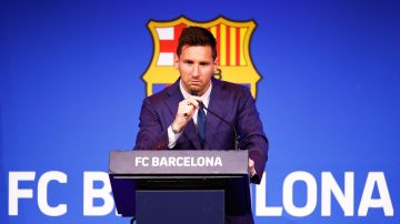 Leo Messi en su despedida del FC Barcelona.