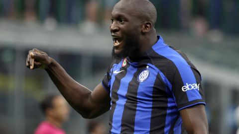 Romelu Lukaku celebra el gol del 1-0 ante el Atalanta en la Serie A.