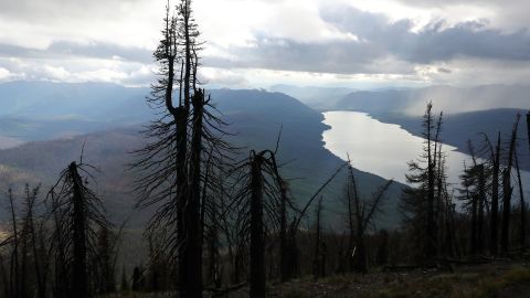 Vista del Parque Nacional Glacier en Montana.