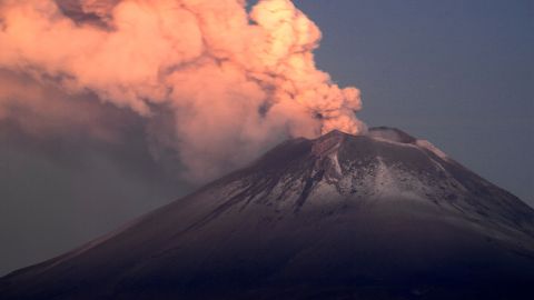 Actividad en el volcán Popocatépetl.