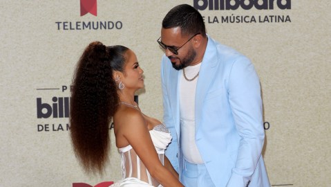 La cantante Natti Natasha junto al padre de su pequeña Vida Isabelle.