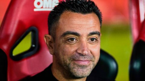 Xavi Hernández durante un encuentro ante el RCD Mallorca por La Liga española.