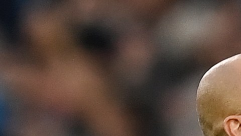 Pep Guardiola celebrando el triunfo del Manchester City.