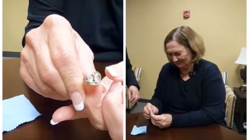 Mary Strand recuperó su anillo después de 13 años de perderlo.