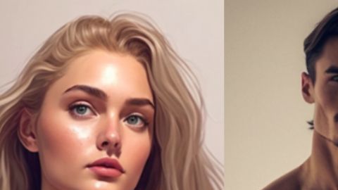 Hombres y mujeres perfectos, según imágenes creadas con IA.