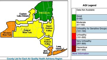 Calidad del aire en NY 8 de junio 2023.