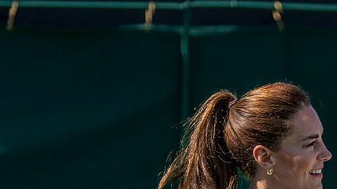 La Princesa de Gales, Kate Middleton, y Roger Federer en las pistas de Wimbledon.