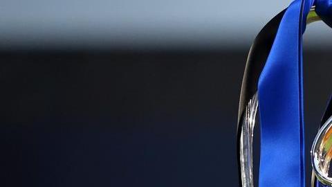 El trofeo de la Liga de Campeones en la previa de la final entre el Inter de Milan y el Manchester City.