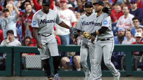 Jorge Soler, Luis Arráez y Yuli Gurriel.