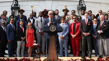 Joe Biden da su discurso de bienvenida a Kansas City Chiefs.