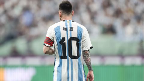 Lionel Messi durante el amistoso ante Australia que se disputó en China.