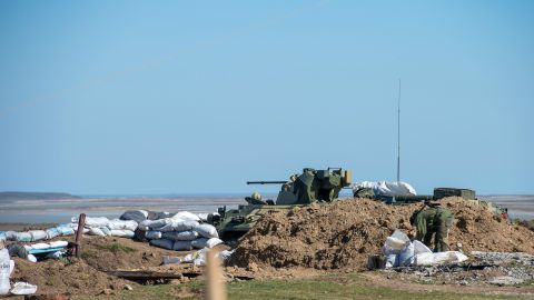 Ciudad portuaria de Henichesk, ocupada por Rusia.