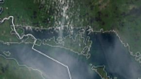 Imagen satelital de Nueva York, afectado por el humo de incendios en Canadá.