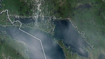 Imagen satelital de Nueva York, afectado por el humo de incendios en Canadá.