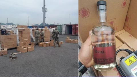 En total se aseguraron 7 mil 200 botellas de mezcal (Foto Semar)