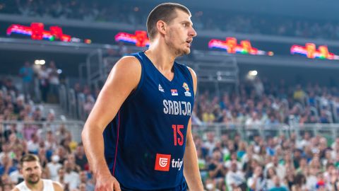 Nikola Jokic durante un encuentro amistoso ante Eslovenia en 2022.