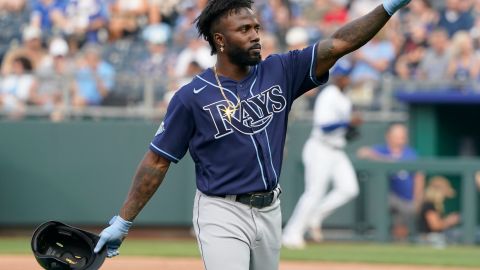 Randy Arozarena durante un encuentro ante Kansas City Royals.