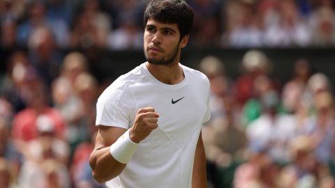 Carlos Alcaraz durante la final de Wimbledon 2023.