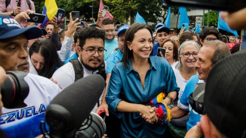 La posible candidata a las elecciones presidenciales en Venezuela y rival del Gobierno de Nicolás Maduro, María Corina Machado.