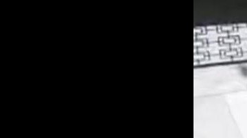 El sujeto tenía puesto un traje negro y una gorra gris con un cordón alrededor del cuello mientras cargaba un presunto paquete y equipaje de UPS.