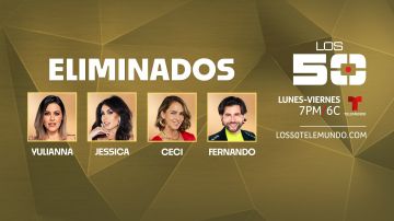 Ellos son el segundo grupo de eliminados en "Los 50": Yulianna Peniche, Jessica Stonem, Ceci Ponce y Fernando Noriega.